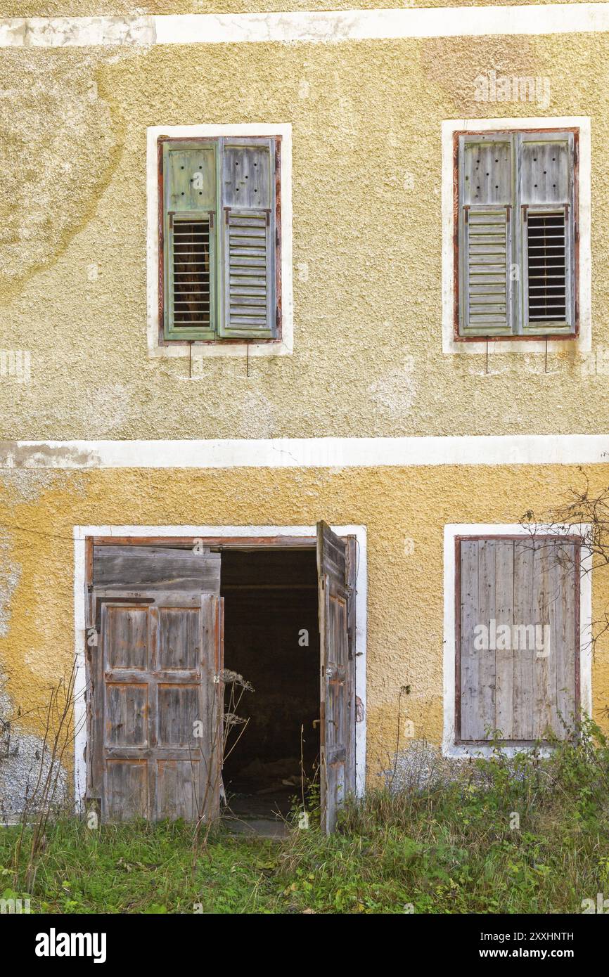 Misplaced Building Lost place, ruin, derelict building in Braies, South Tyrol Stock Photo ...