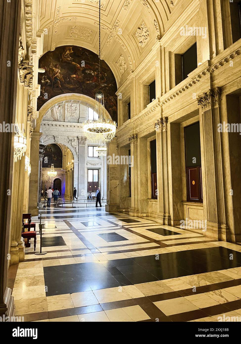 Amsterdam, Netherlands. August 29, 2023. The halls of the Royal Palace in Amsterdam Stock Photo