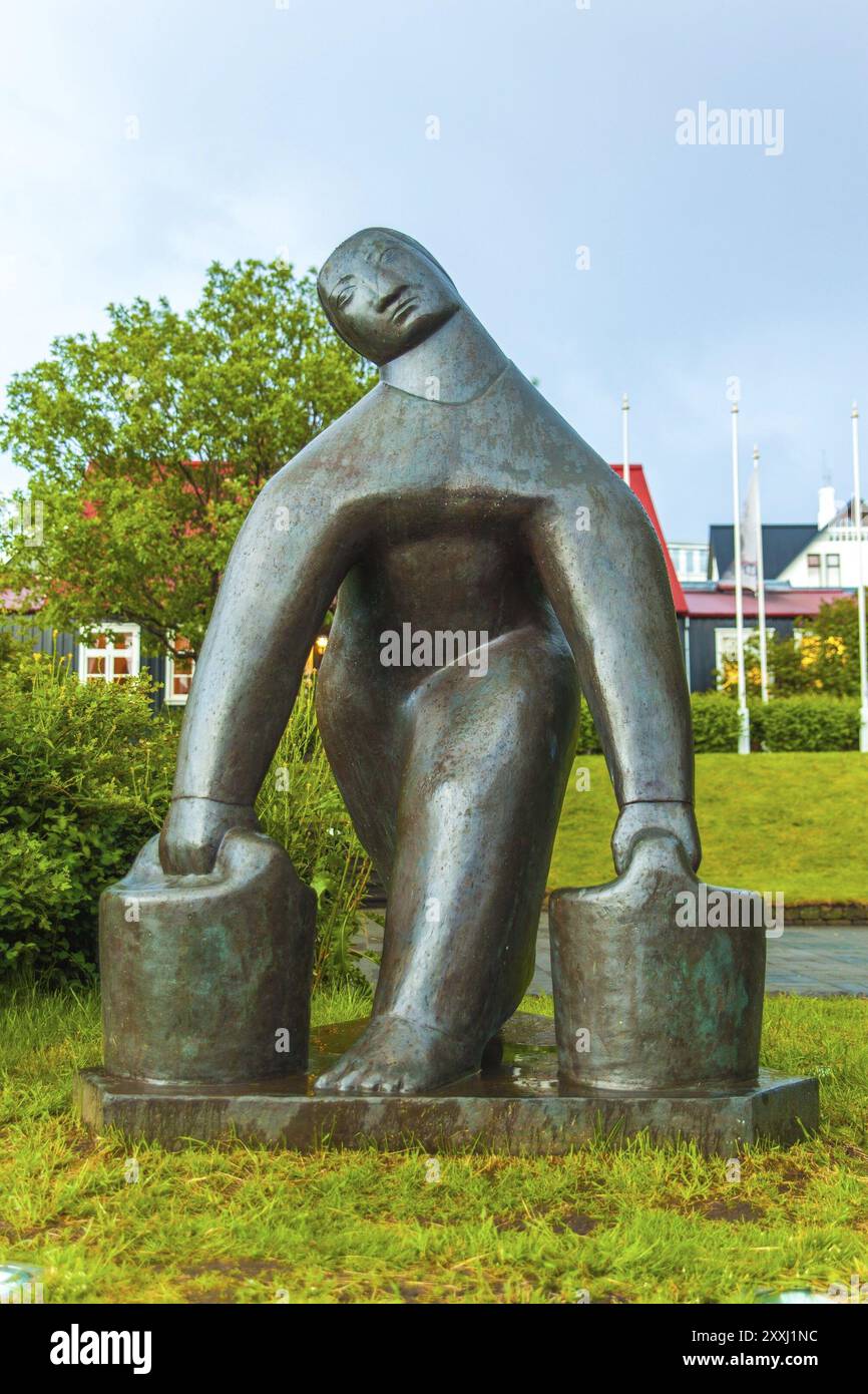 REYKJAVIK, ICELAND, JULY 06: Sculpture by Asmunder Sveinsson in