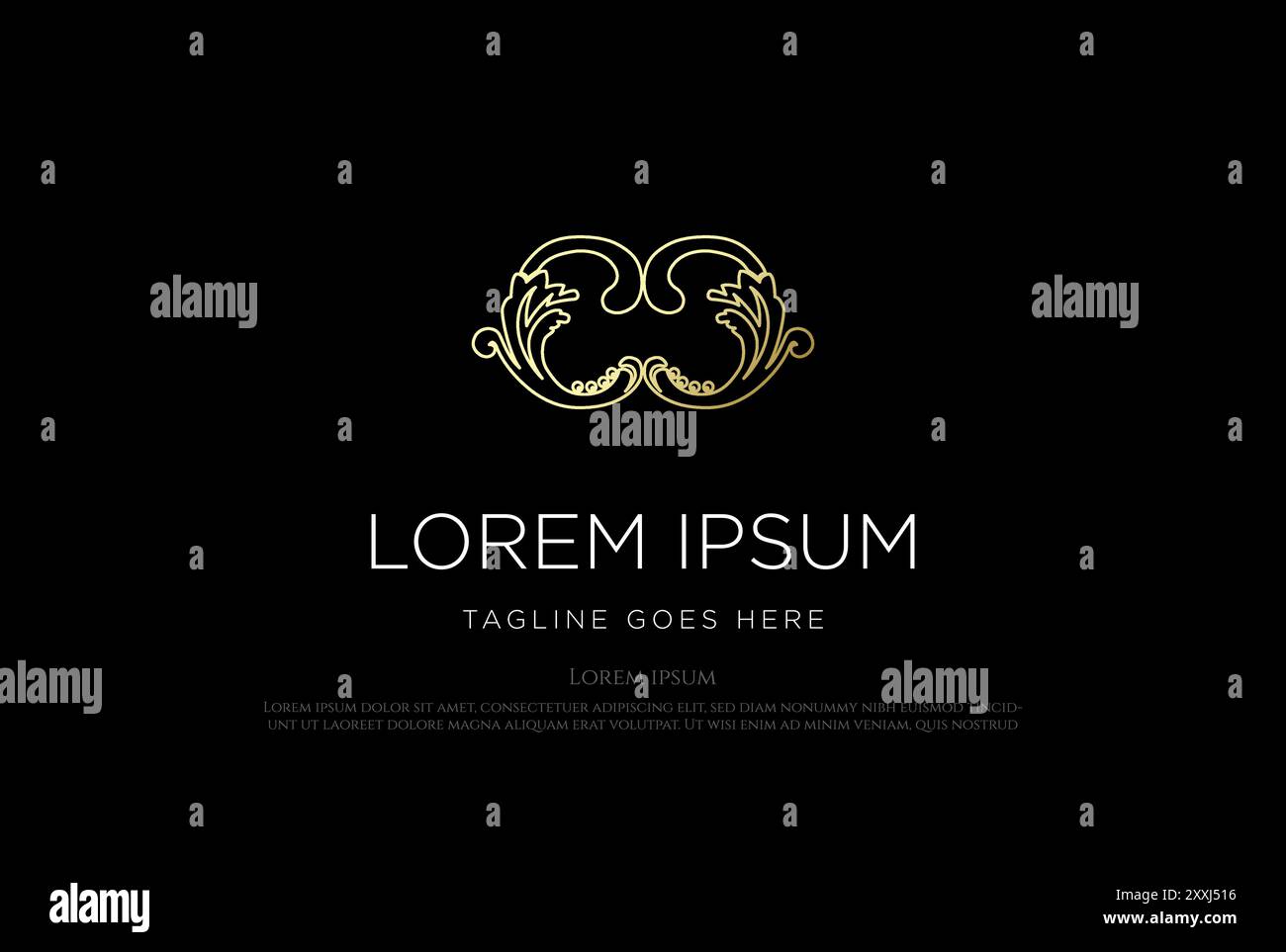 Elegant Luxury Golden Decorative Ornament Logo Design Vector Stock ...