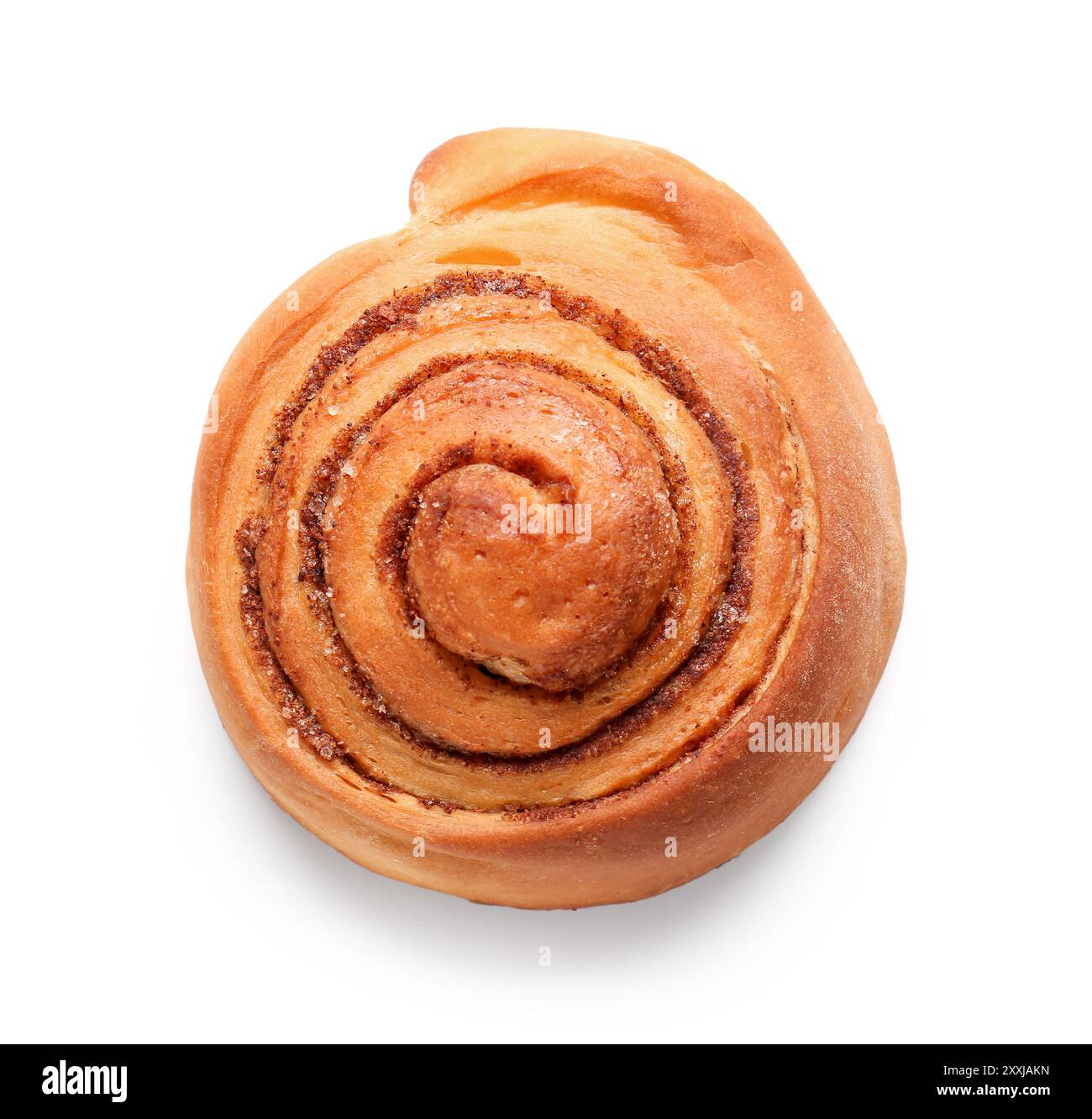Sweet cinnamon roll on white background Stock Photo - Alamy