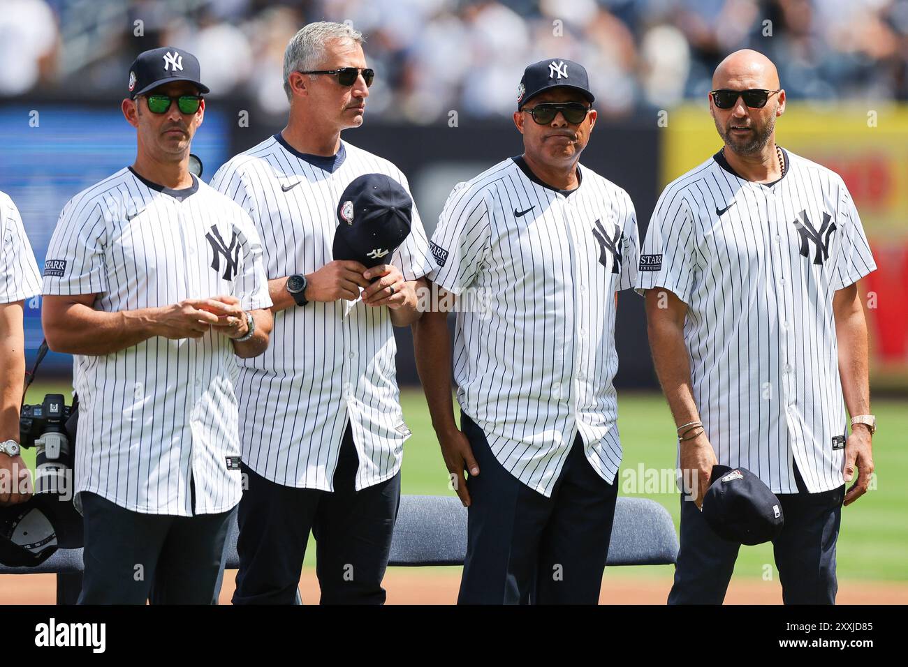 BRONX, NY AUGUST 24 Posada, Andy Pettitte, Mariano Rivera, and