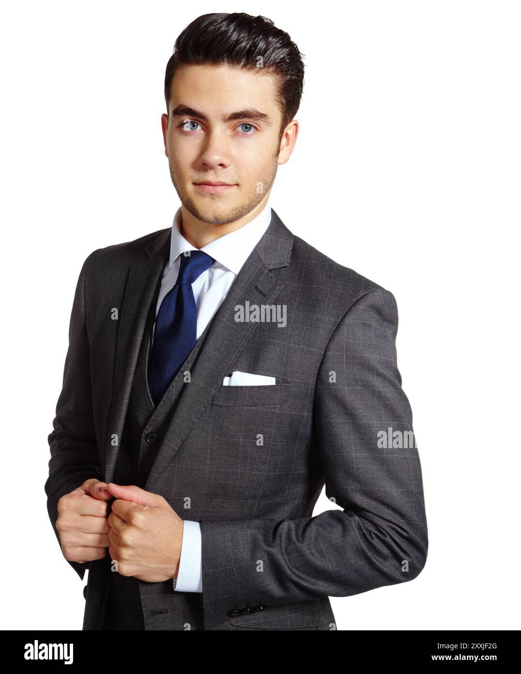 Portrait, business and gentleman in suit, smile and confident guy ...