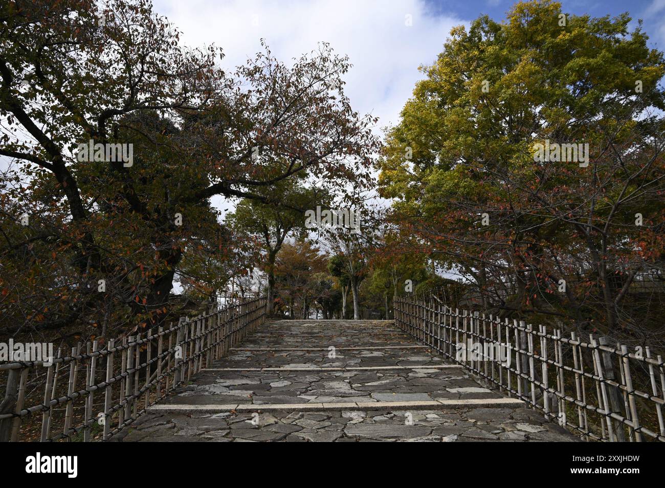 Landscape with scenic view of Kōko-en garden in Himeji, Hyōgo Kansai ...