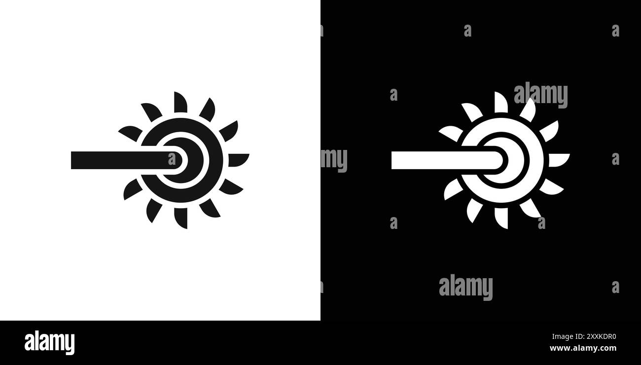 Bucket wheel excavator icon logo sign vector outline in black and white ...