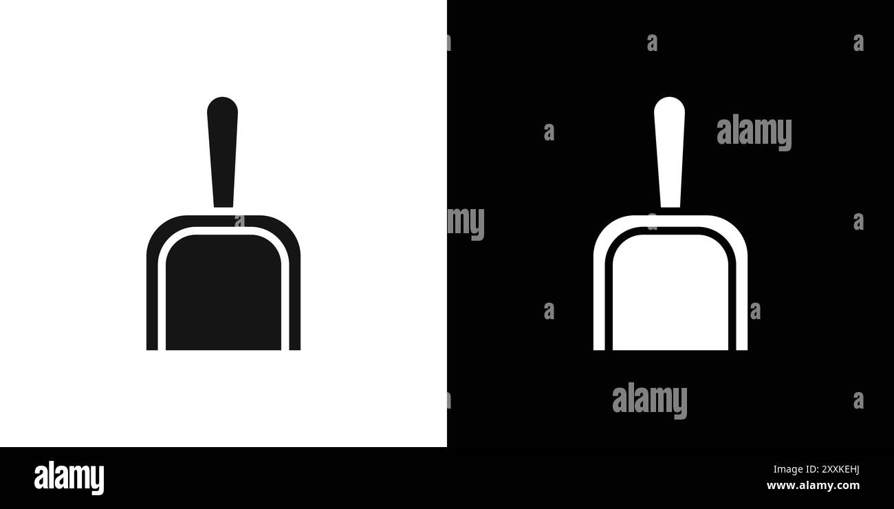 Dustpan icon logo sign vector outline in black and white color Stock ...
