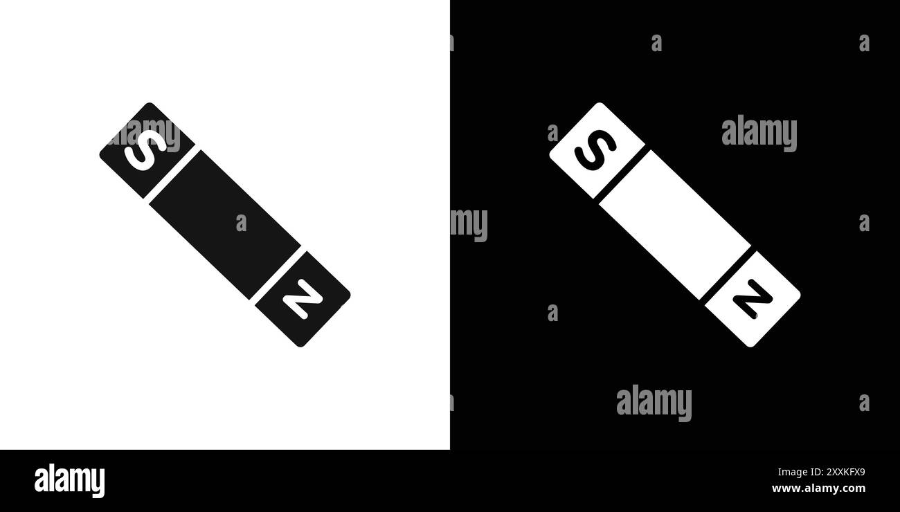 Magnet icon logo sign vector outline in black and white color Stock ...