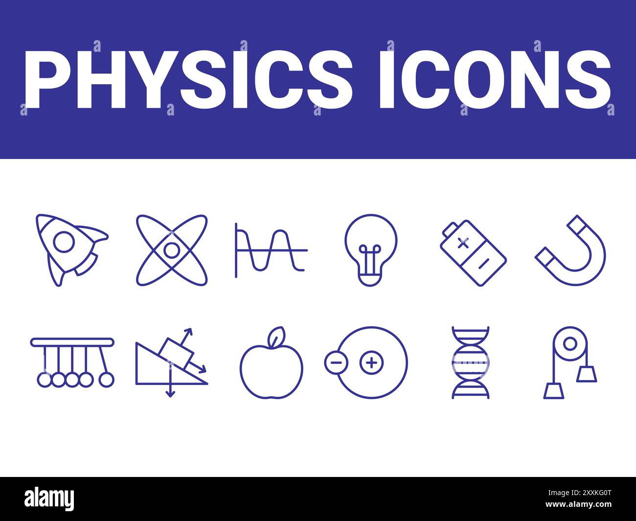 Physics icons set. Physics icons symbol vector. physics education ...