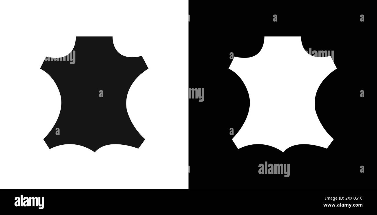 Leather Icon logo sign vector outline in black and white color Stock ...