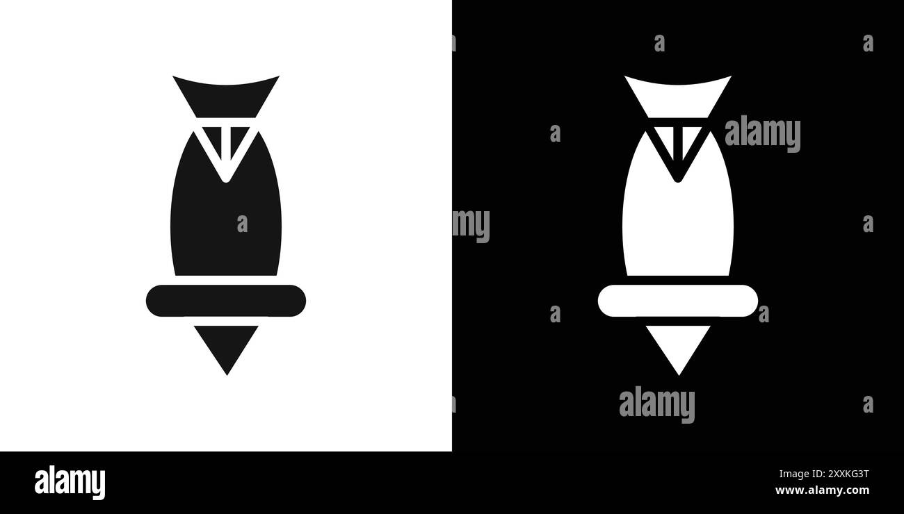 Pastry bag icon logo sign vector outline in black and white color Stock ...