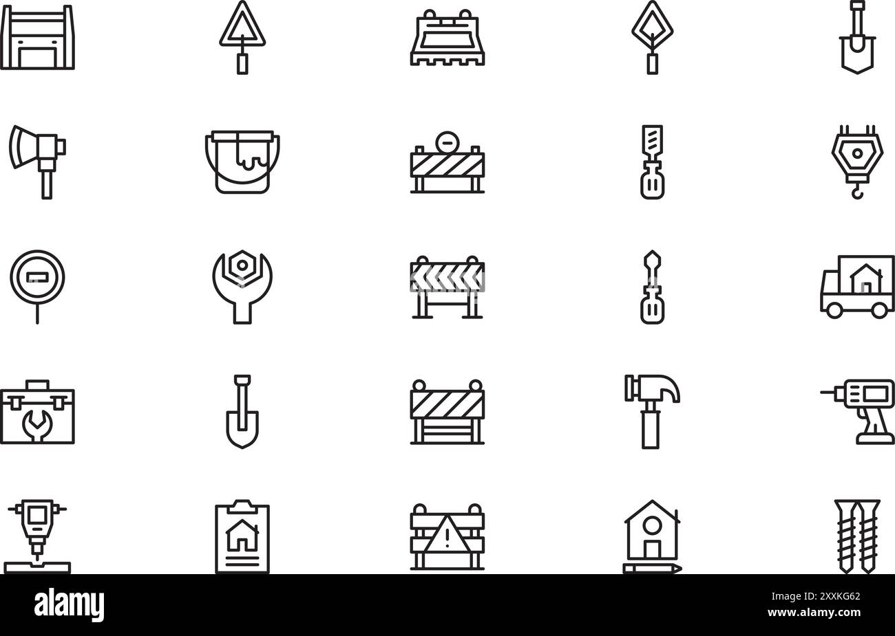 Construction icons collection is a vector illustration with editable ...