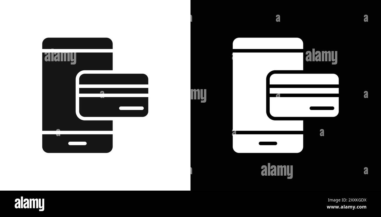 Payment method icon logo sign vector outline in black and white color Stock Vector