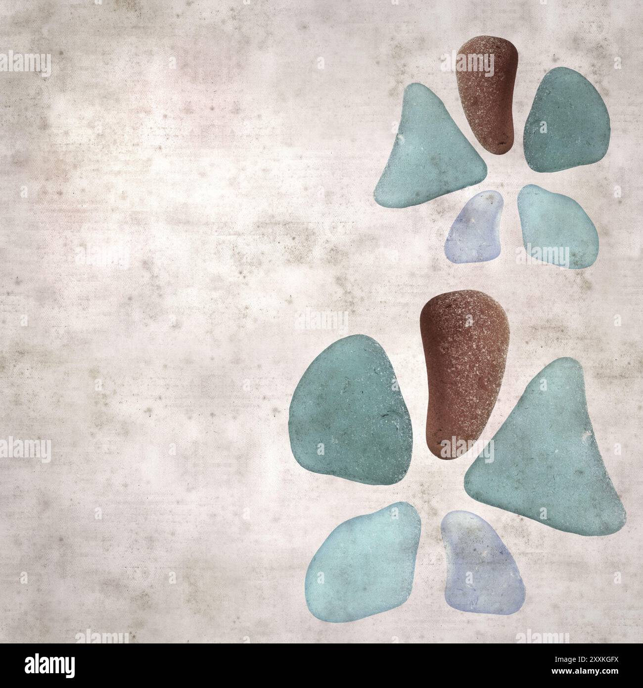 Pebble Texture Paper stylish textured old paper background with sea glass pebble pieces ...