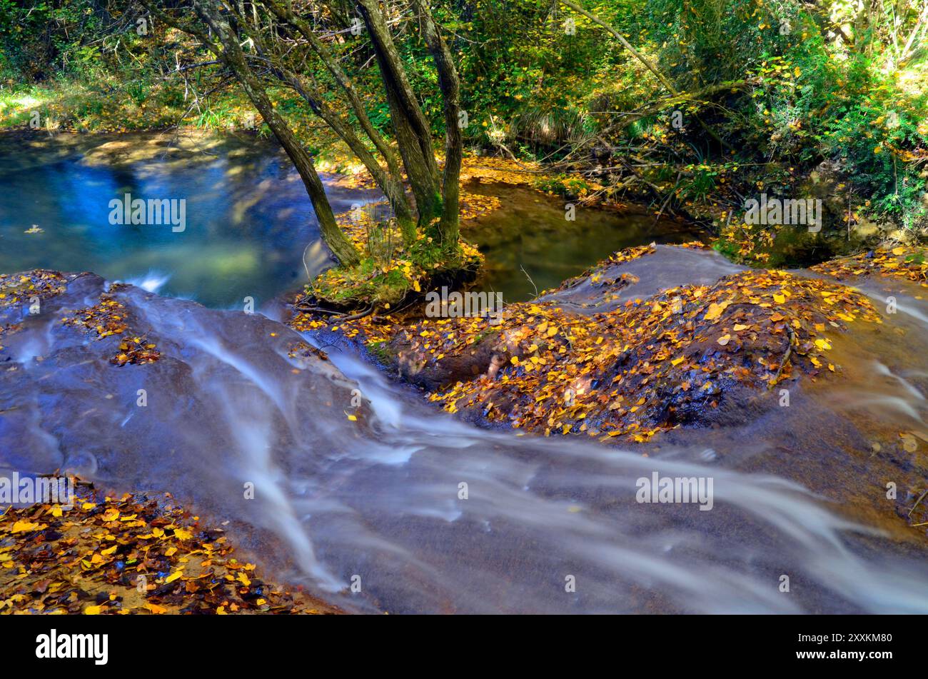 Basque Country Rivers Water flow in the Inglares River. Berganzo. Basque Country. Spain Stock ...