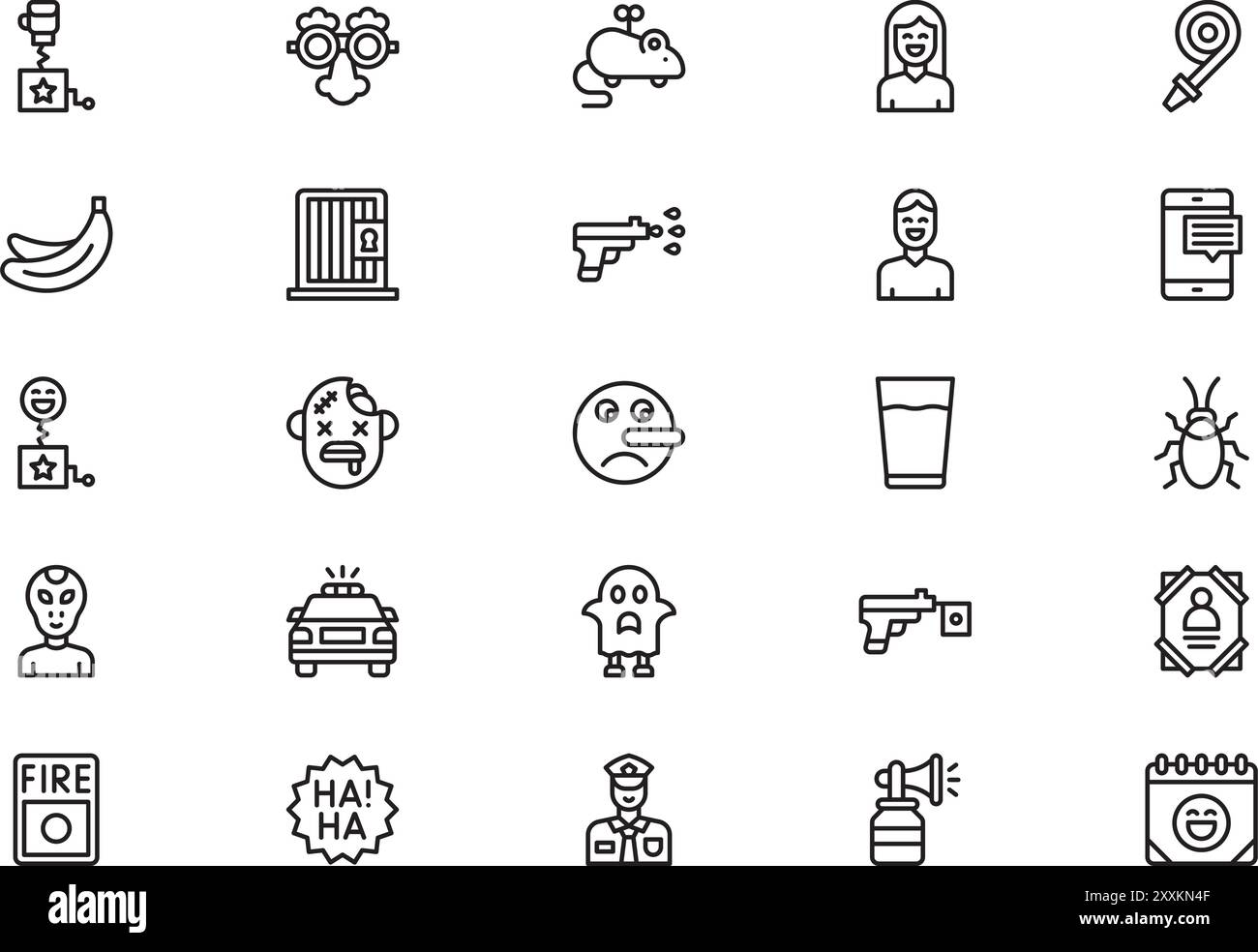 Fools icons collection is a vector illustration with editable stroke ...