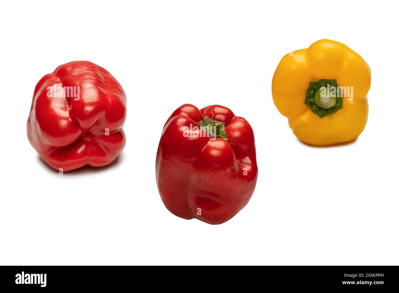 Red bell pepper isolated on white background Stock Photo - Alamy