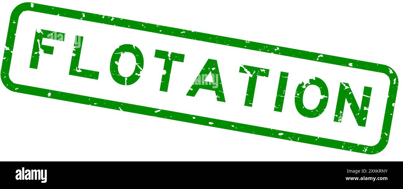 Grunge green floatation word square rubber seal stamp on white background Stock Vector