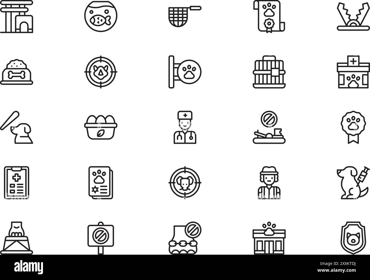 Defense of animal rights icons collection is a vector illustration with ...