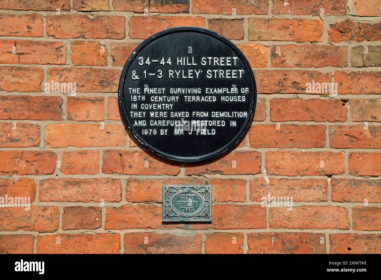 City centre tourist plaques in Coventry Stock Photo