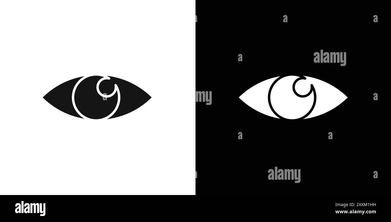 Eye icon Vector symbol or sign set collection in black and white ...