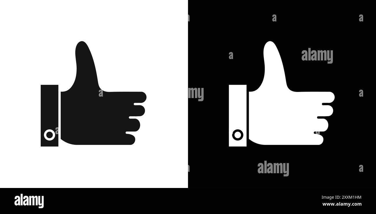 Thumbs up icon vector vectors Black and White Stock Photos & Images - Alamy