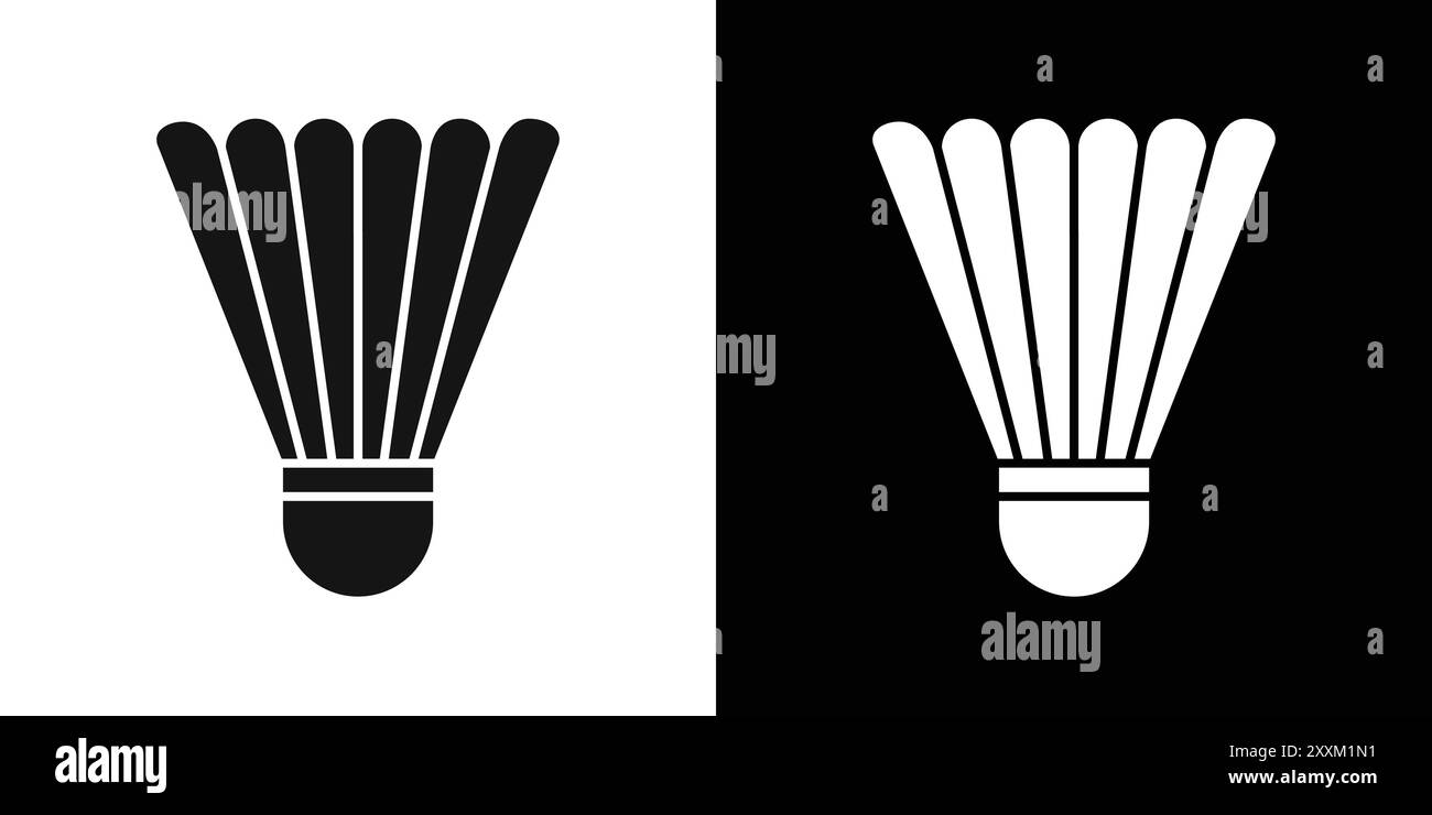Shuttlecock Icon Vector symbol or sign set collection in black and ...