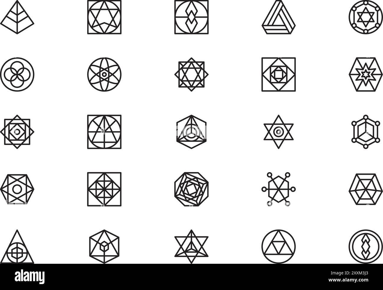 Sacred geometry icons collection is a vector illustration with editable ...