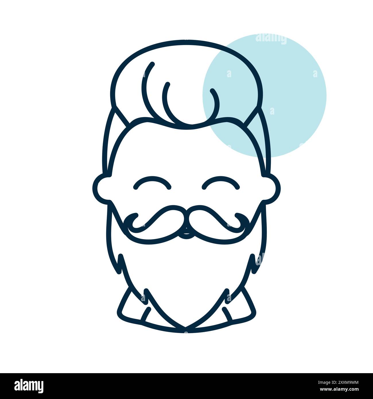Bearded man's face vector icon. Hipster symbol. Avatar character ...