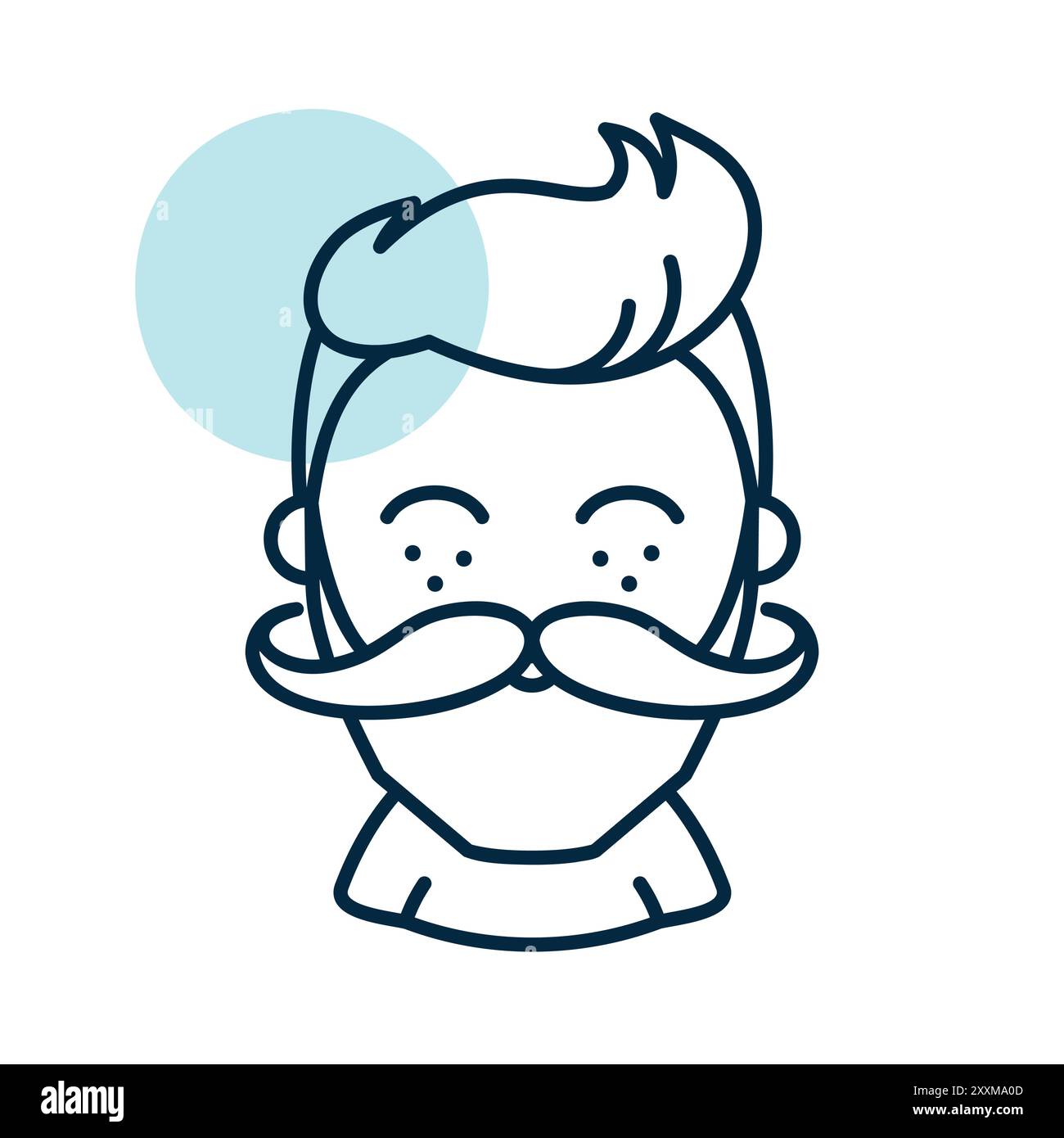 Bearded man's face vector icon. Hipster symbol. Avatar character ...