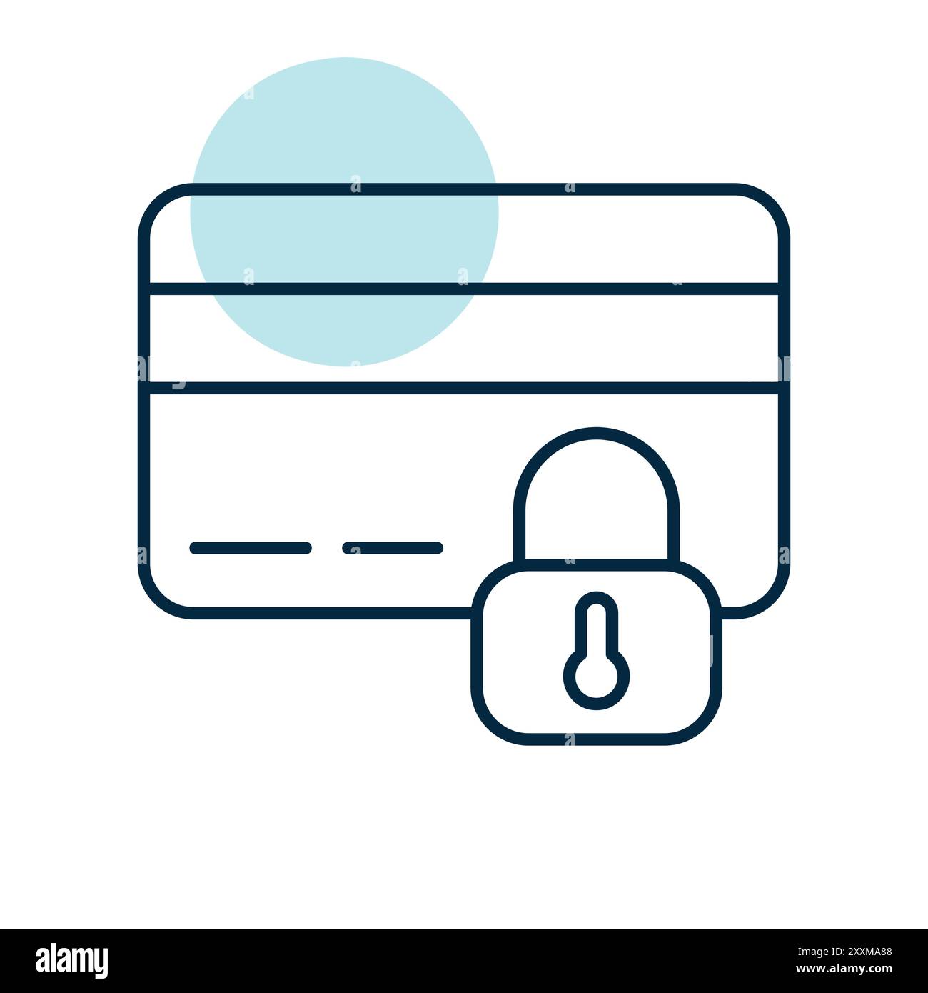 Credit card with lock vector icon. Locked bank card symbol. Security ...