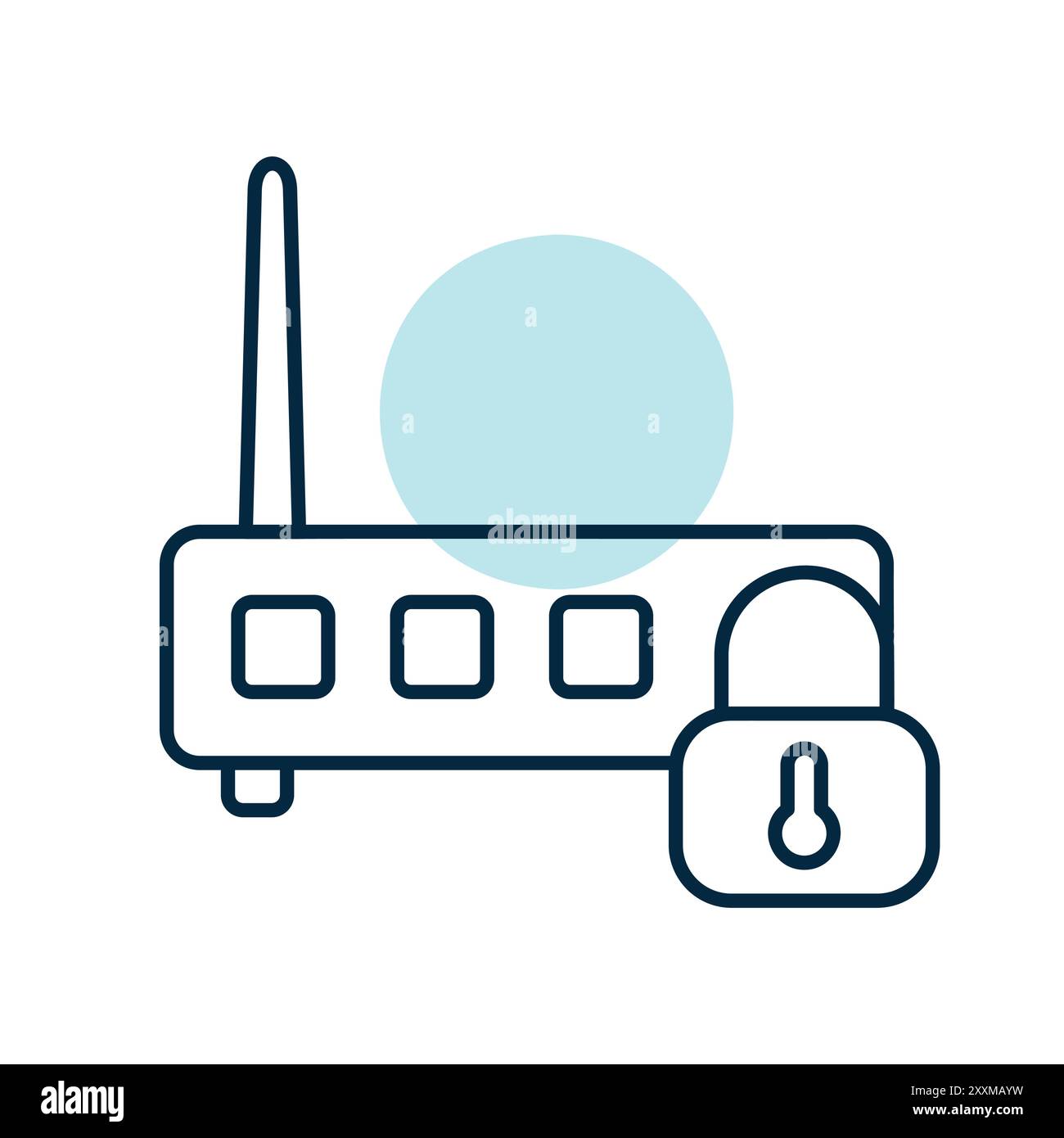 WIFI modem with lock vector icon. Private wifi network sign. Security ...