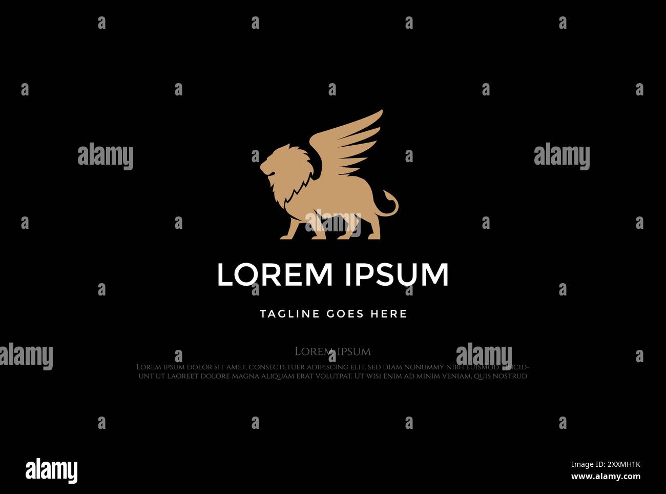 Elegant Luxury Lion King with Wing Logo Design Vector Stock Vector ...
