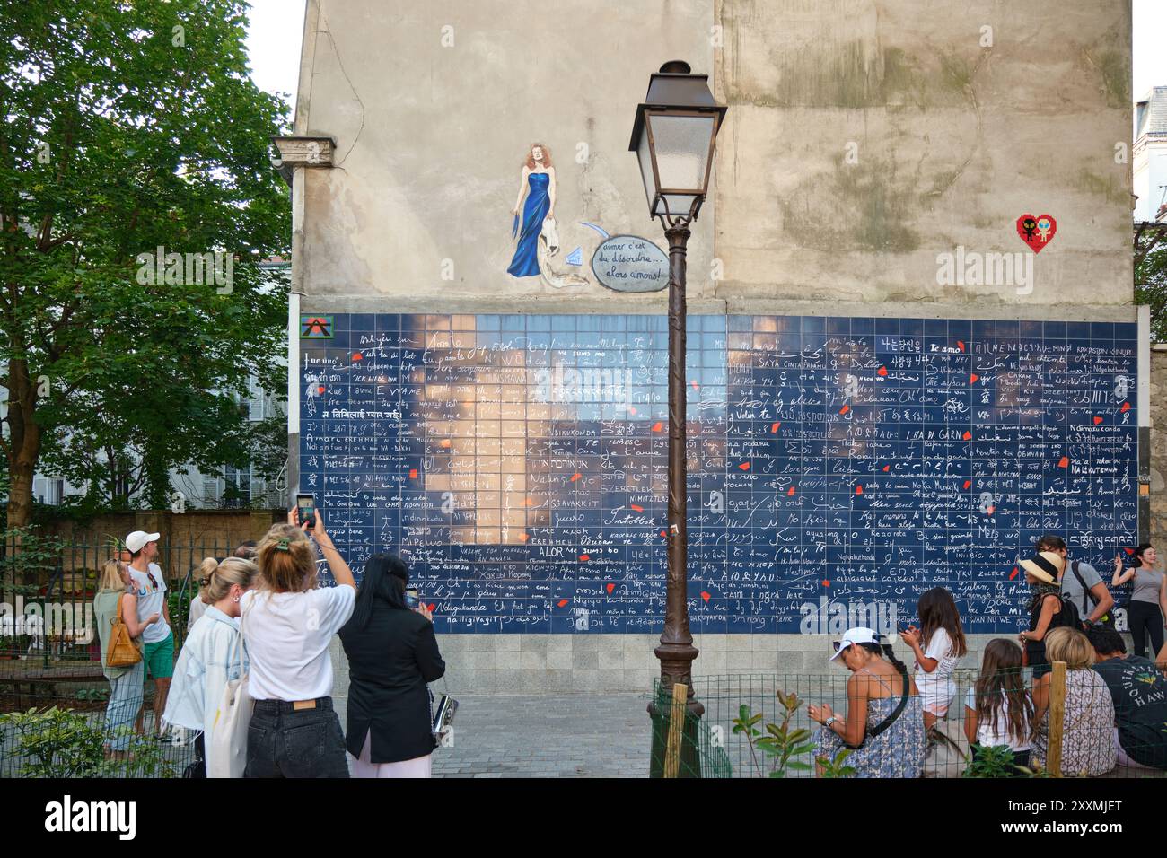 The I love you wall in Montmartre Stock Photo