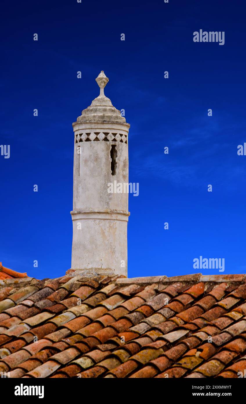 Algarve Chimney near Albufeira, Algarve, Portugal, Europe Stock Photo