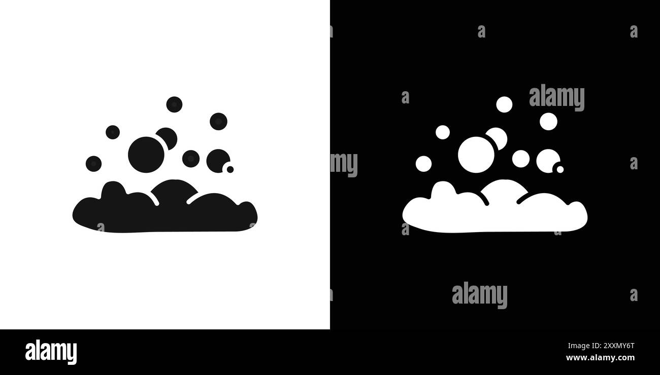Bubbles and foam icon vector logo set collection or bundle pack group Stock Vector