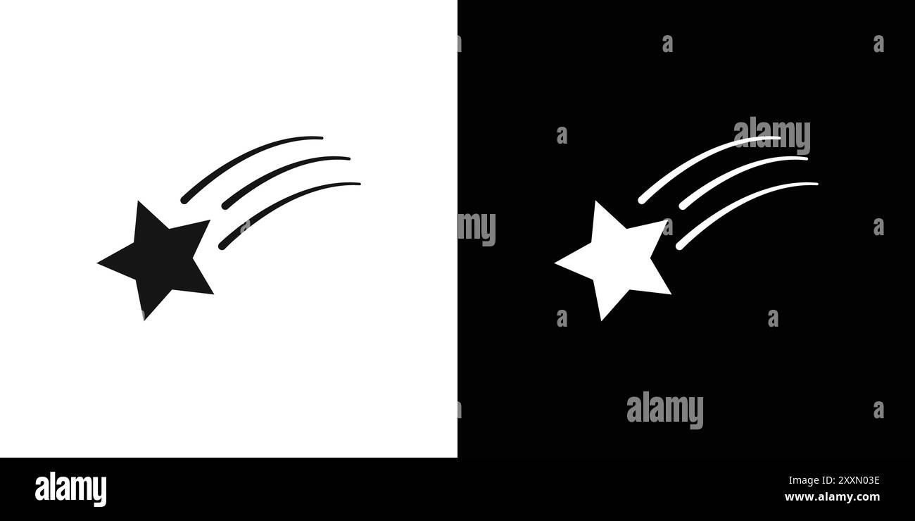 Falling Star Icon vector logo set collection or bundle pack group Stock Vector