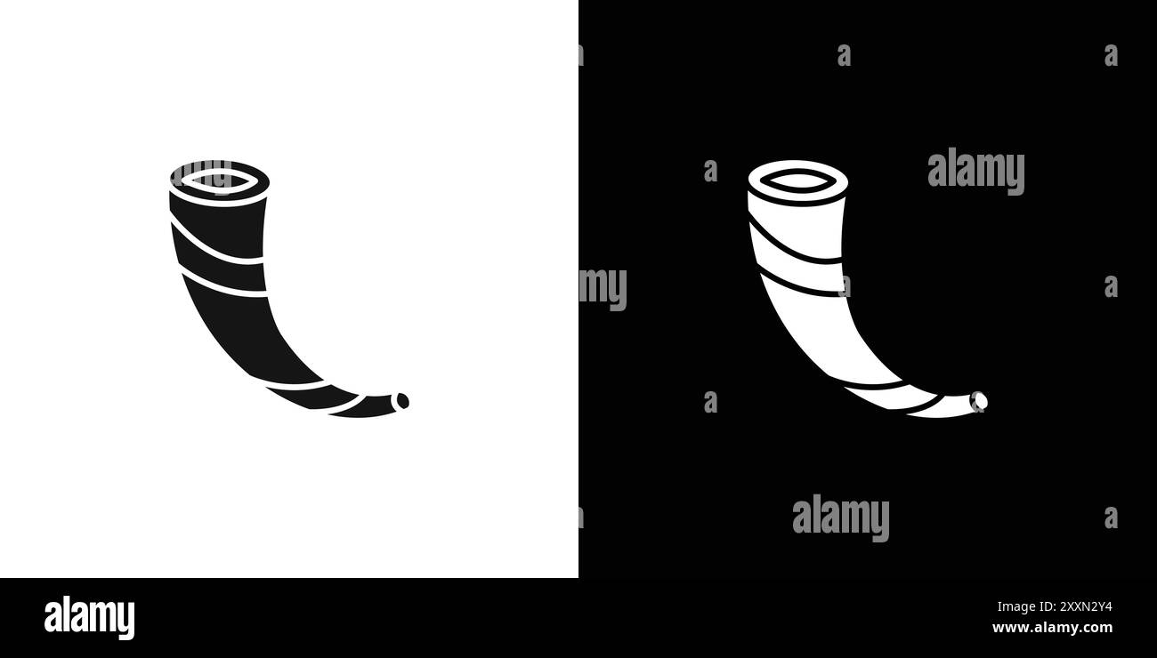 Shofar icon vector logo set collection or bundle pack group Stock Vector