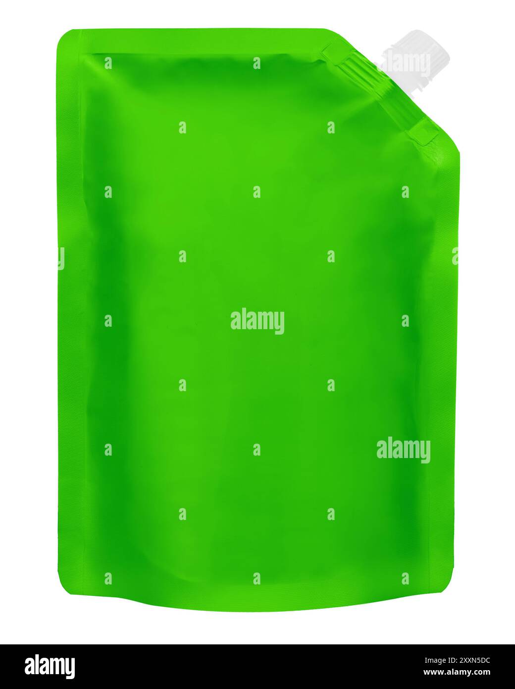 Green Stand-Up Pouch with Spout Cap Stock Photo