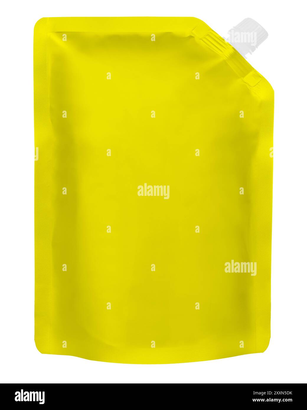Yellow Stand-Up Pouch with Spout Cap Stock Photo