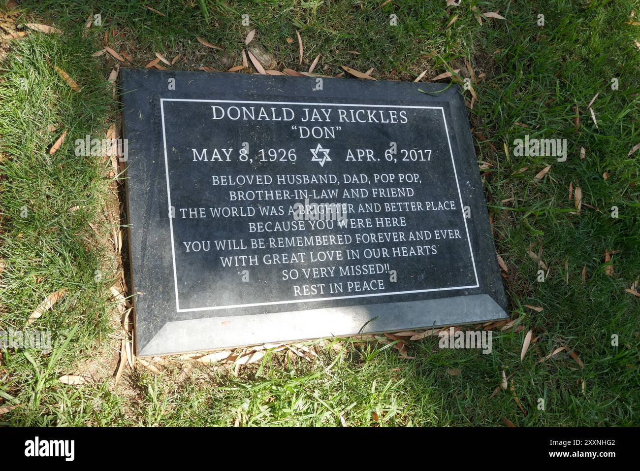 Los Angeles, California, USA 23rd August 2024 Comedian Don Rickles Grave at Mount Sinai Memorial Park on August 23, 2024 in Los Angeles, California, USA. Photo by Barry King/Alamy Stock Photo Stock Photo