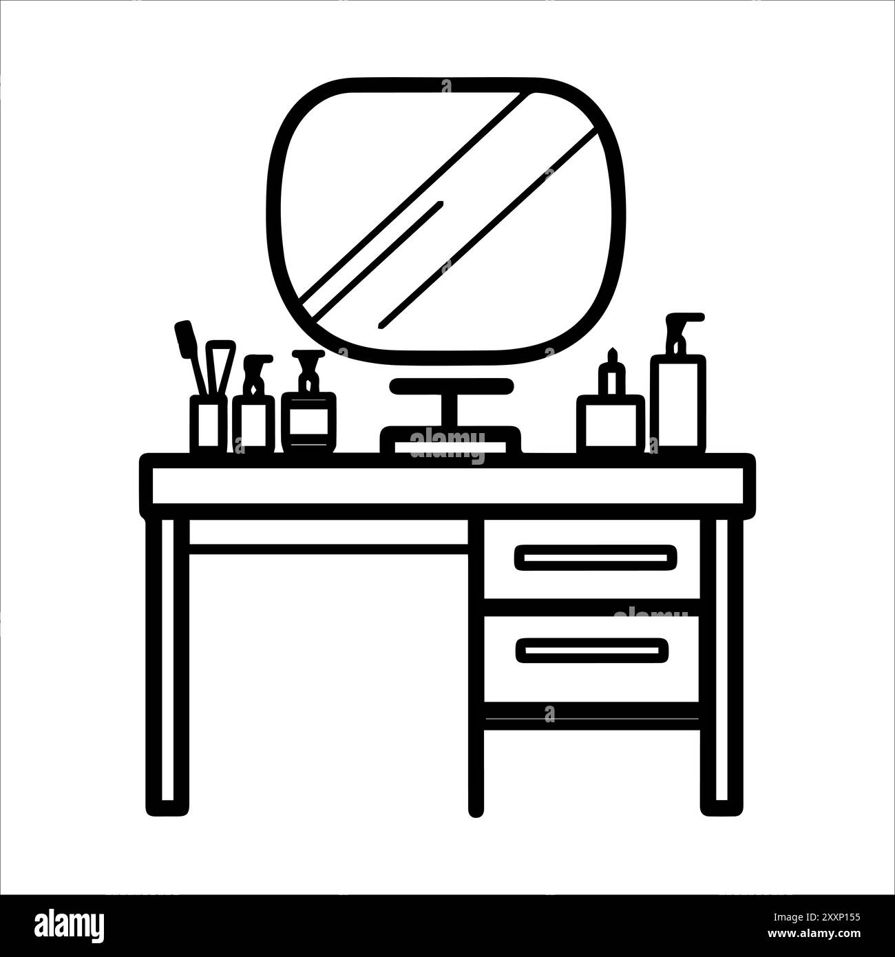 Dressing Table icon or modern line symbol. Vector line art and icon ...