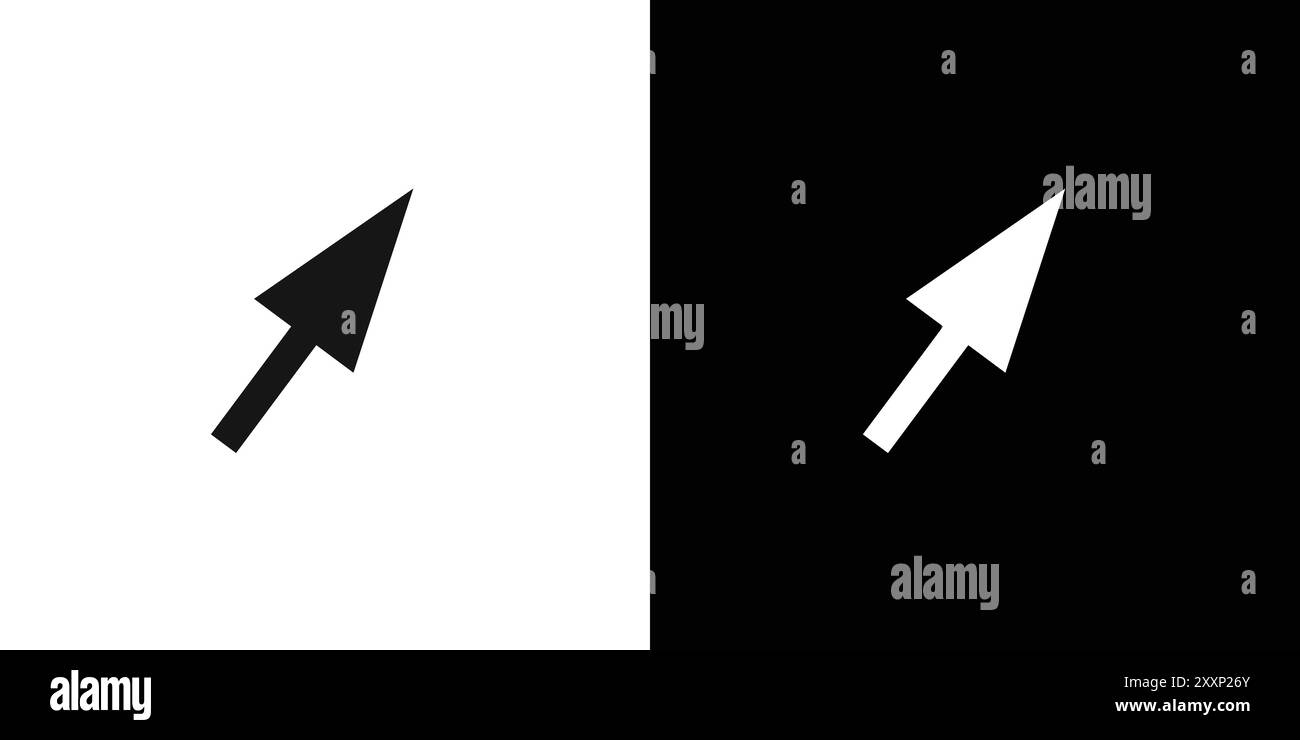 Cursor icon Black line art vector in black and white outline set ...