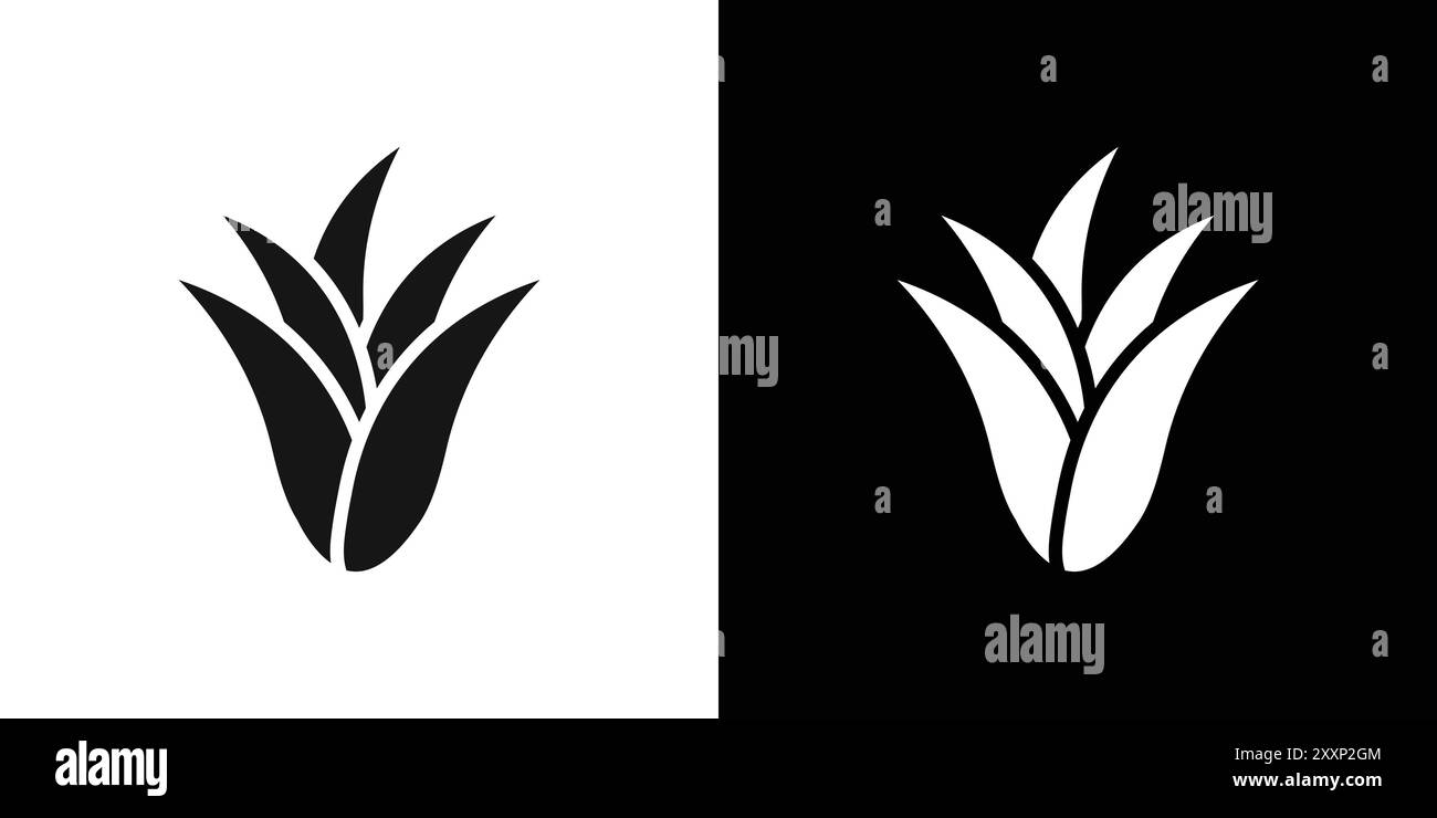Aloe vera icon Black line art vector in black and white outline set  collection sign Stock Vector Image & Art - Alamy