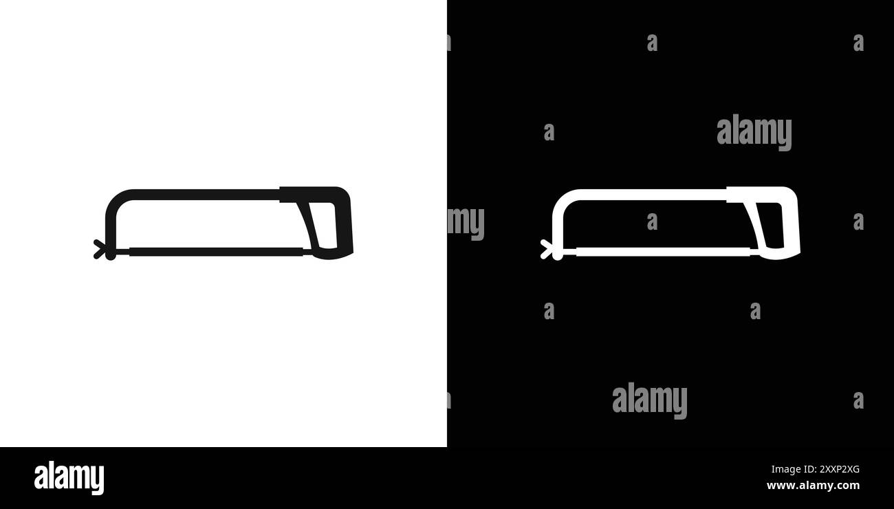 hacksaw icon Black line art vector in black and white outline set ...