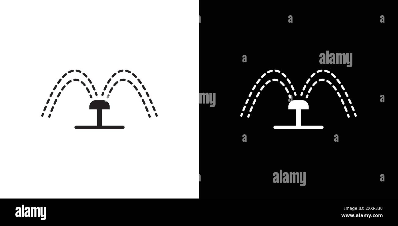 Automatic irrigation sprinklers icon Black line art vector in black and ...