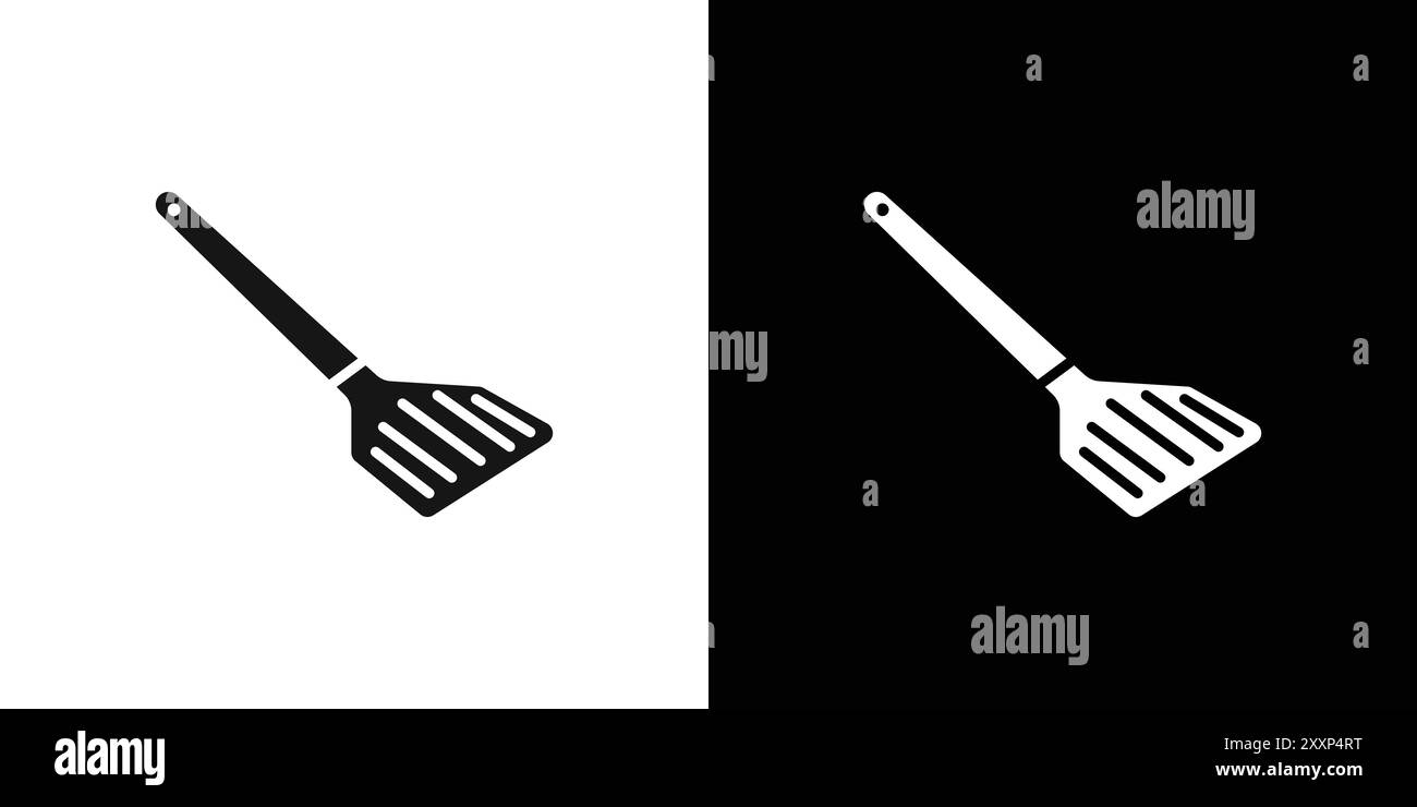 spatula icon Black line art vector in black and white outline set ...