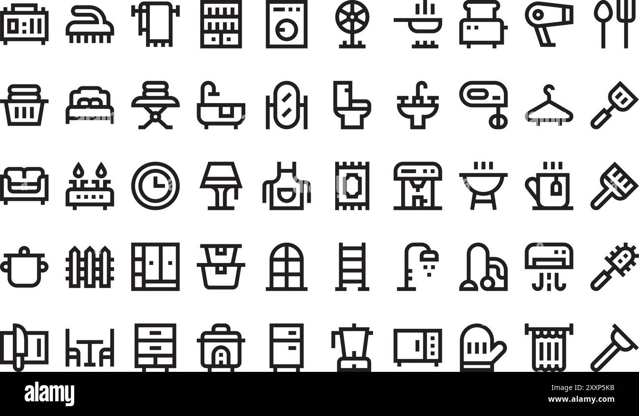 Homeware icons collection is a vector illustration with editable stroke ...