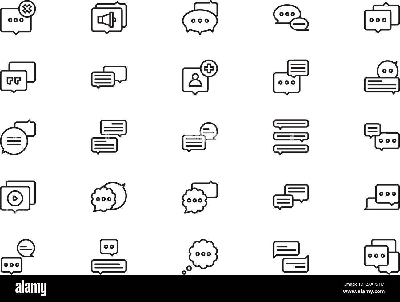 Speech bubbles icons collection is a vector illustration with editable ...