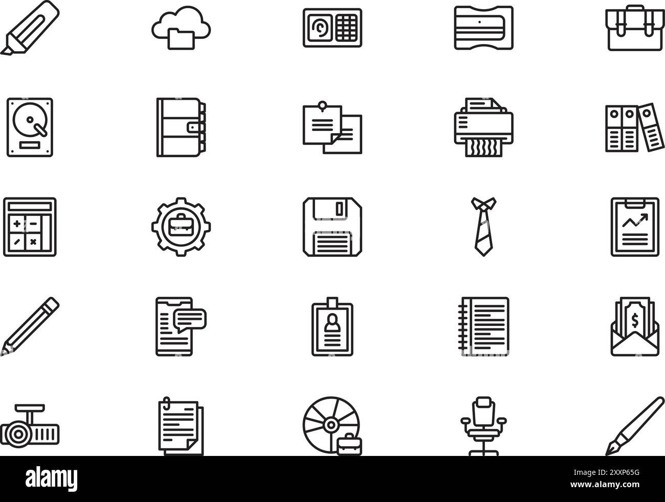 Office icons collection is a vector illustration with editable stroke ...