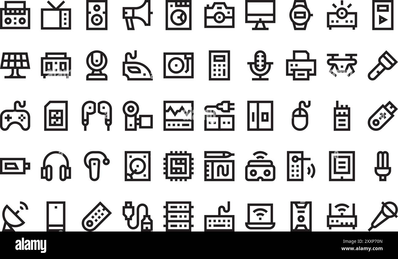 Electronics icons collection is a vector illustration with editable ...